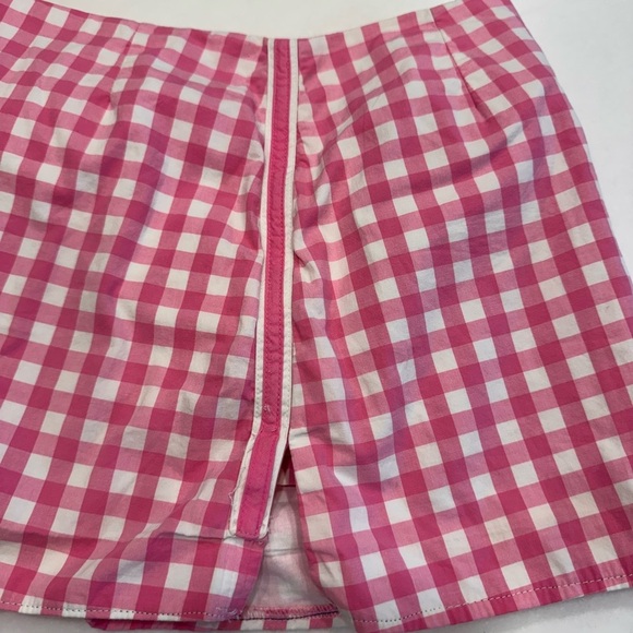 Lilly Pulitzer Girls Skort Pink & White Check Zip Up Size 10 - Picture 2 of 7
